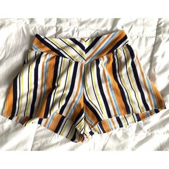 High Waisted Striped Shorts- Size Small - Picture 3 of 7
